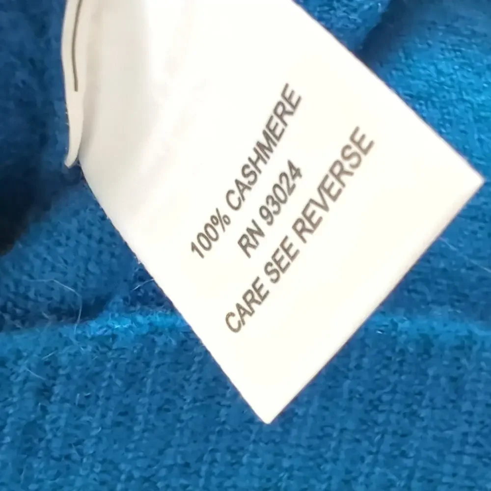 Lark‎ & Ro Womens Sweater Sz Medium Blue 100% Cashmere Luxury Soft Ribbed Preppy